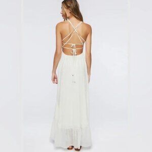 Forever 21 Crisscross Lace-Trim Maxi Dress M